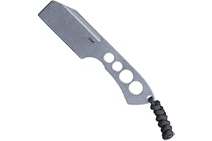 COLUMBIA RIVER KNIFE & TOOL CRKT Razel Chisel Fixed Blade Knife: Everyday Carry Plain Edge, Stainless Steel Chisel Bevel w/Pocket Carry Sheath 2130,Silver
