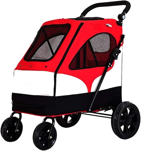 Amazon Co Jp 折りたたみ式ベビーカー ペット用ベビーカー 四輪ブラケット付き 丈夫で安定 折りたたんだときに変形しにくい 取り外し可能 ホーム キッチン