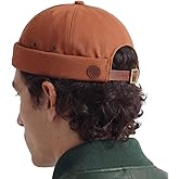 UNDERCONTROL Vintage Brimless Sailor Fisherman Leon Hat Miki Skull Docker Leather Strap Beanie Cap for Men & Women Korea