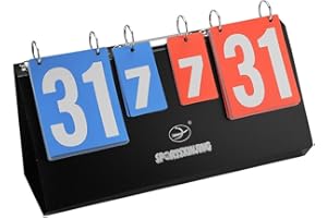 Portable Scoreboard & Score Keeper - 4-Digit Flip Flipper Scoreboard for Basketball, Cornhole, Volleyball, Indoor Outdoor Spo