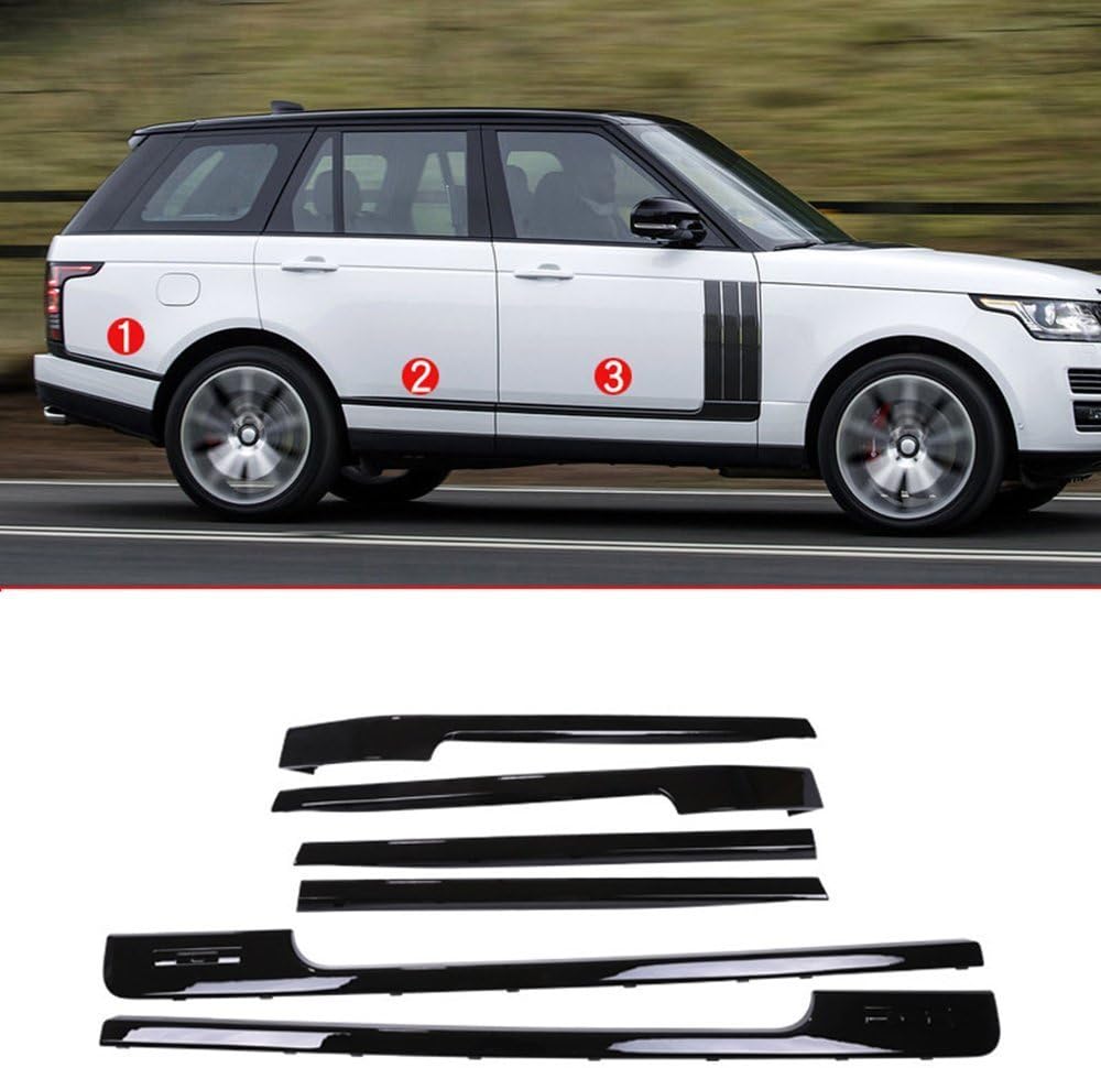 For Landrover Range Rover Vogue 2014-2017 Base and long model Replacement ABS Gloss Black Side Decoration Strips Trim