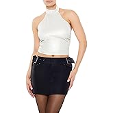 Forever 21 Womens Satin Halter Crop Top