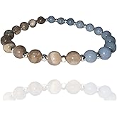 “ANGEL BRACELET” (Angelite & Grey Moonstone) Natural Gemstone Healing Bracelet