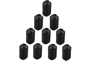 Futheda 10PCS Noise Filter Cable Ring, Snap on Ferrite Ring Core Anti-Interference Bead Choke Ring Cord RFI EMI Noise Suppressor High-Frequency Filter with 9mm Inner Diameter Ferrite Cable Clip Black