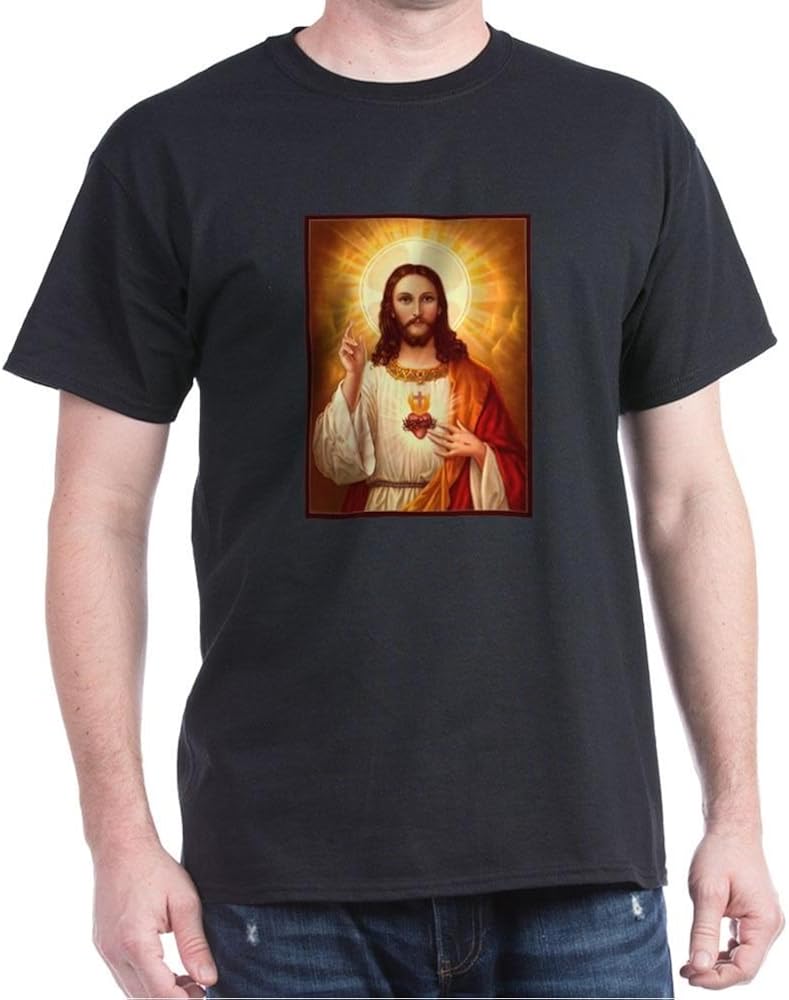 CafePress Sacred Heart Of Jesus 100 Cotton TShirt Amazon.co.uk