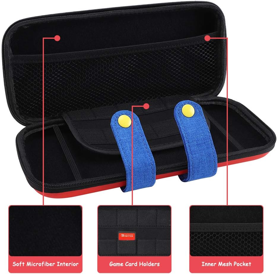 Travel Carrying Case for Nintendo Switch, Hard Shell Deluxe Storage Bag with Slim Portable Case&Shoulder Strap for Switch Console Dock Controller AC Adapter Accessories: Electronics