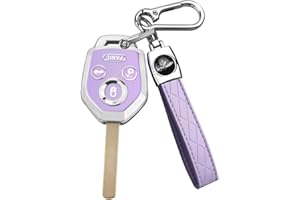 QBUC for Subaru Key Fob Cover with Keychain Soft TPU Protection Case Compatible with 2008-2019 Subaru Ascent BRZ Crosstrek Forester Impreza Legacy Outback Solterra WRX STI XV(Chrome Trim Purple)