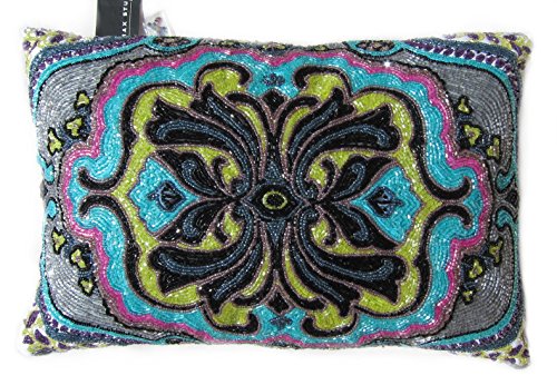 Max Studio Beaded Decorative Toss Pillow 100 Cotton Bugle Beads