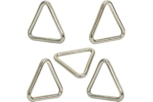 DBM IMPORTS 5 Pieces Marine Grade 316 Stainless Steel 1/4'' x 2'' Triangle Ring Welded