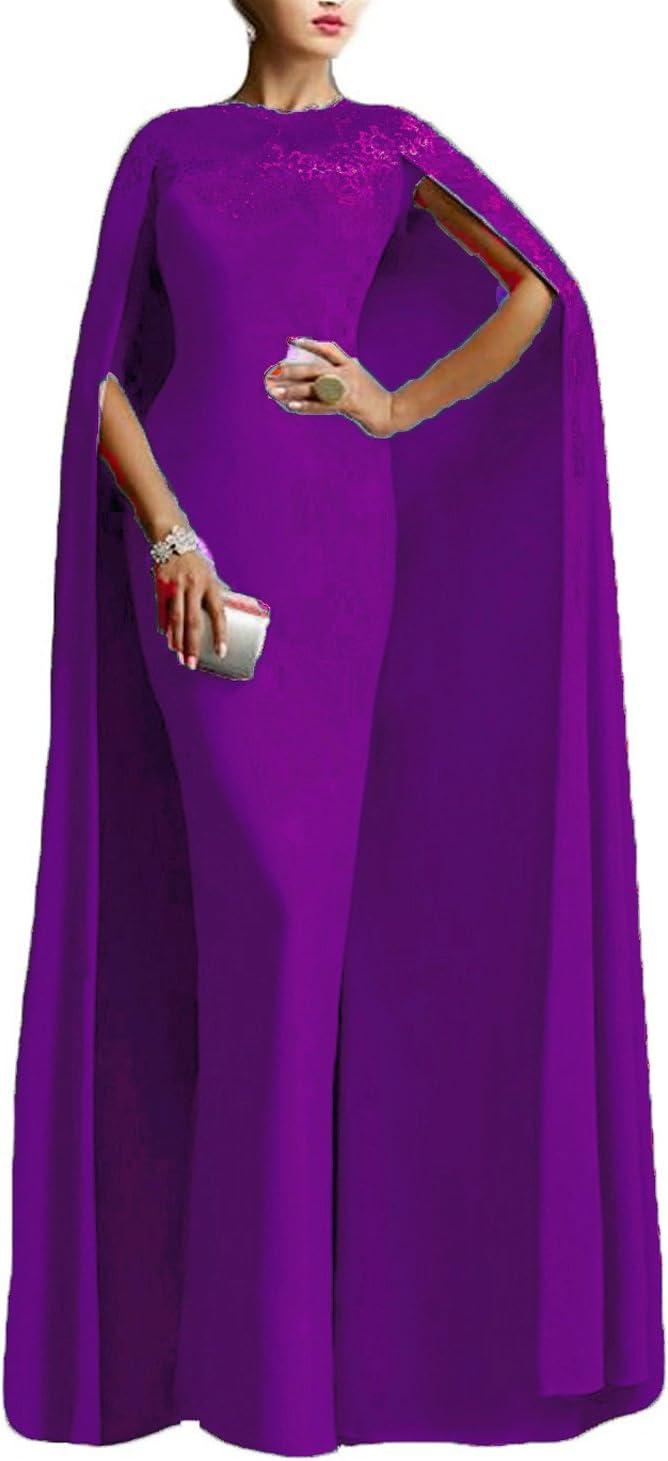 Ellenhouse Women's Long Mermaid Formal Gown Prom Evening Dresses With Cape El349