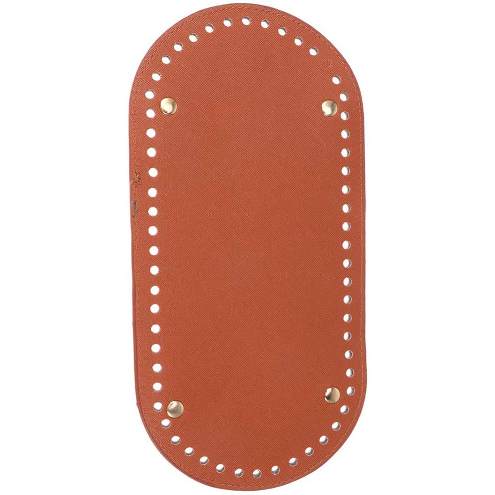 POFET DIY Knitting Crochet Bags Pu Leather Handbag Bottom Shaper Pad Weaving Bags for Handmade DIY Bag Accessories 25x12x0.4cm Brown