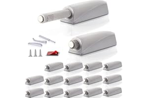 Push to Open Door Latch Cabinet Hardware CBRIVE® 16 Pack Magnetic Push Latches & Lock for Hidden Door Heavy Duty Magnet Push Release Drawer Pull Tip on Closet Close Touch Locking Strong Pop Out, Grey