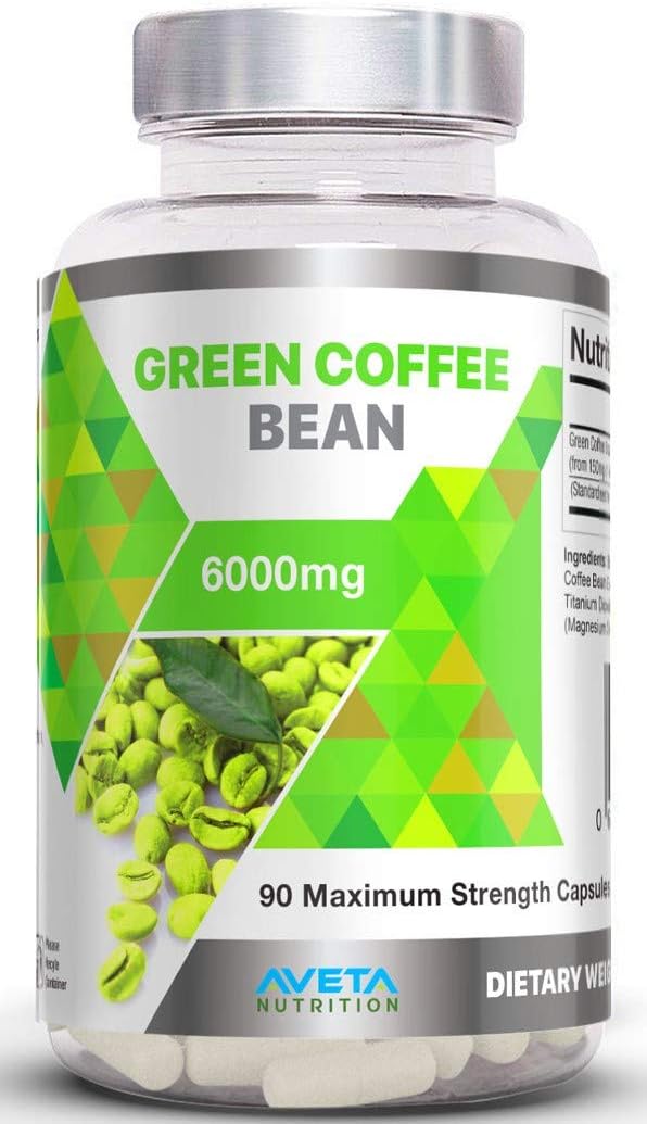 Green Coffee Bean 6000mg 90 Capsules Max Strength Natural Weight Loss Diet Capsules UK Manufactured