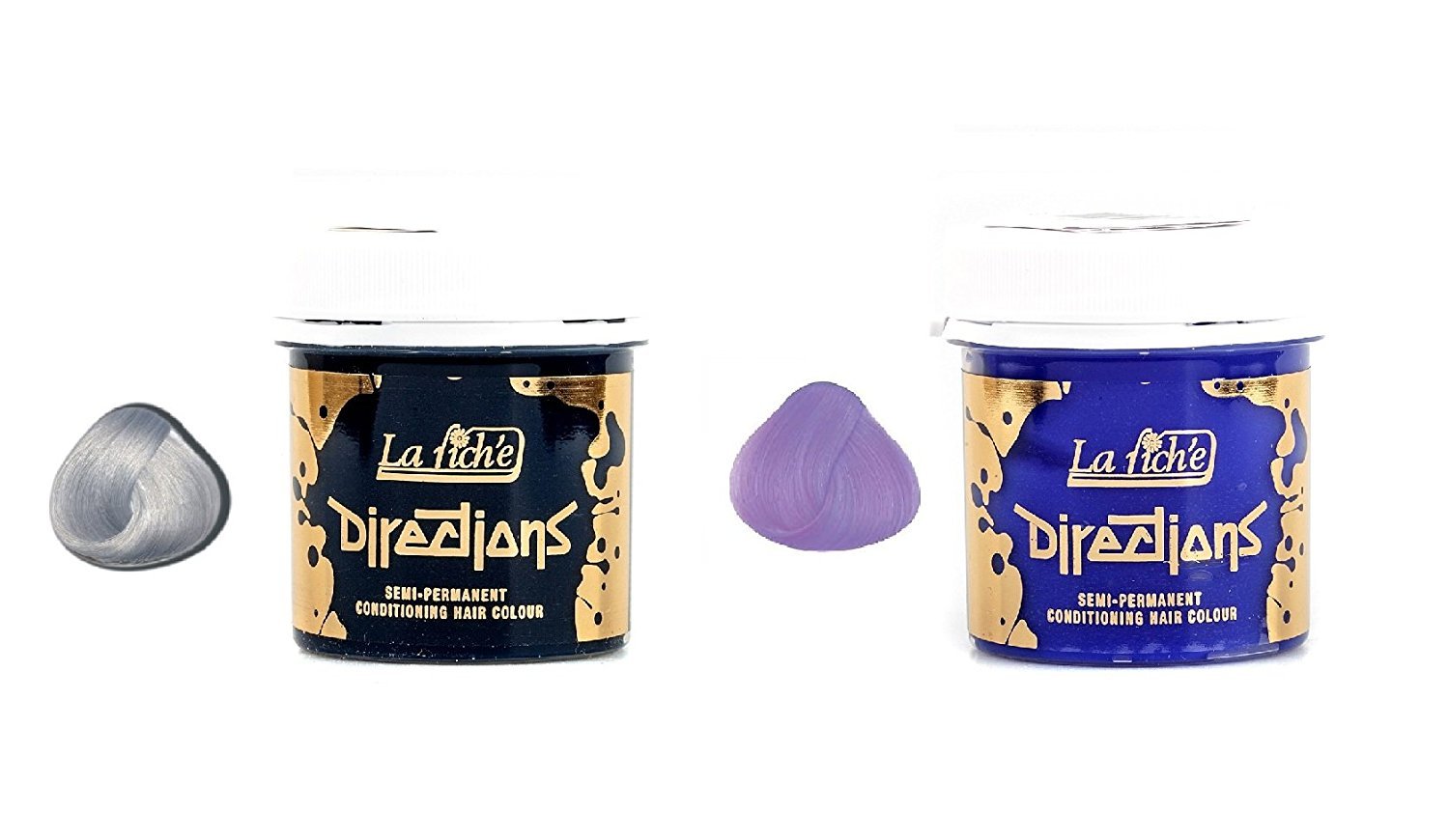 2 X La Riche Directions Semi-Permanent Hair Colour Dye Silver & Lilac