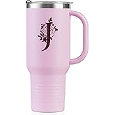 Onebttl Personalized 40 oz Tumbler with Handle and Straw for Women, Monogrammed Gifts for Her on Birthdays, Christmas, Pink Initial Mug, J
