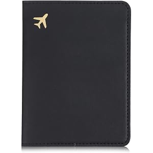 Dplolng Cover Passport PU Leather Passport Holder for Travel Men Women | Black,Waterproof,Travel Essentials,Travel Wallet for