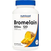 Nutricost Bromelain (500mg) 120 Vegetarian Capsules, Gluten Free | Bromelain (1200 GDU), GMO-Free
