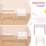 FUNLIO Montessori Table & Chair Set Pink for Toddlers 1-3 Height Adjustable view 2