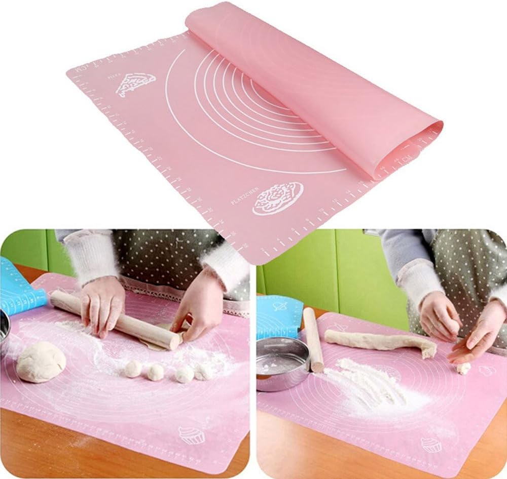 Euone Silicone Rolling Fondant Mat Clearance, Non-Stick Silicone Baking Cake Dough Fondant Rolling Kneading Mat Scale Table Grill Pad
