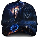 Christian Hats for Men, Jesus Hat, Faith Hat with American Flag, Cross Hats for Men