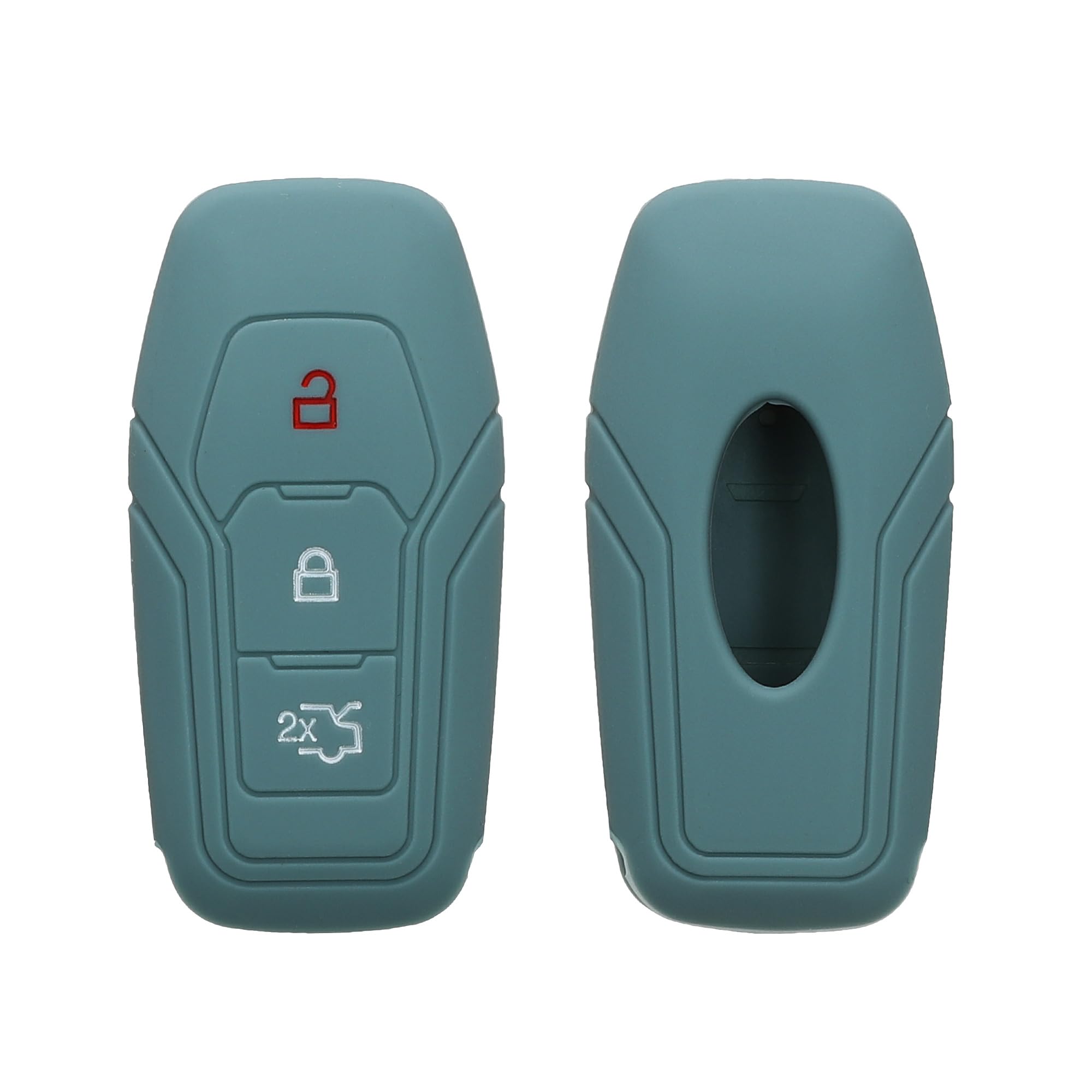 kwmobile Key Cover Compatible with Ford 3 Button MyKey Car Key (Key Free) - Soft Silicone Car Key Fob Holder Protector Case - Arctic Night