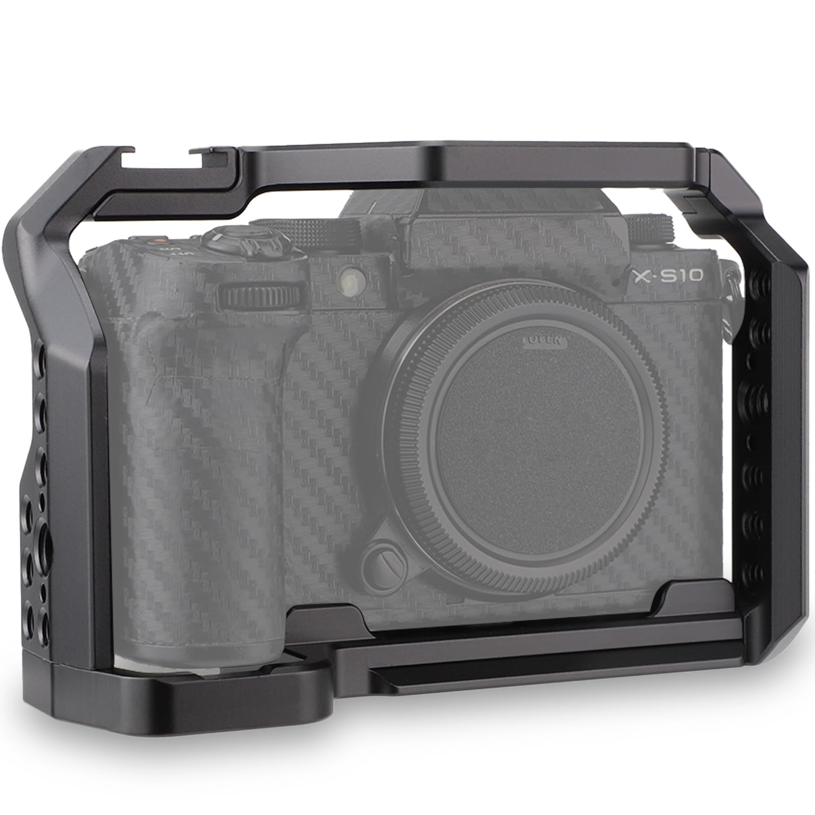 Camera Full Cage for FUJIFILM X-S10,Extension Mount Microphone Fill Light Bracket Filming Accessories,with Cold Shoe