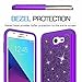 LeYi Galaxy J7 Perx Case,Galaxy J7 Prime / J7 V/ J7 Sky Pro/Halo Glitter Case with Tempered Glass Screen Protector [2 Pack], Hybrid Heavy Duty Protection Case for Samsung Galaxy J7V 2017 TP Purple