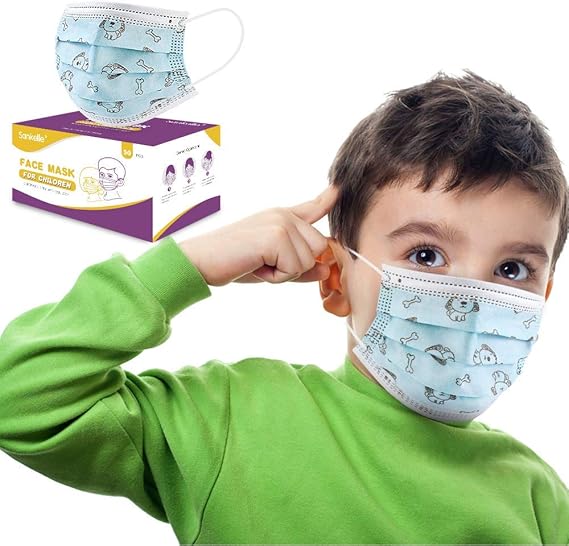 Sankelle Einweg-Kindergesichtsmaske, 3-lagig, 50 Stück, niedliche