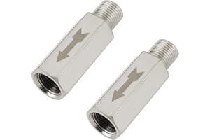 ECSiNG 2Pcs BSP Male to Female Thread Check 1/8 Inch External Thread Brass Pneumatic Isolation Valve for Air Water Oil and Gas 40mm