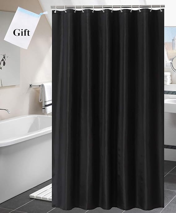 UFLYAY Shower Curtain Liner Black, Water and Mould Proof Resistant