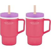 Infantino My 1st Tumbler, Durable Plastic Sippy Cup with Straw &amp; Handle, Spill-Resistant, for On-The-Go, BPA-Free Transition Baby Cup, Hibiscus (Pack of 2)