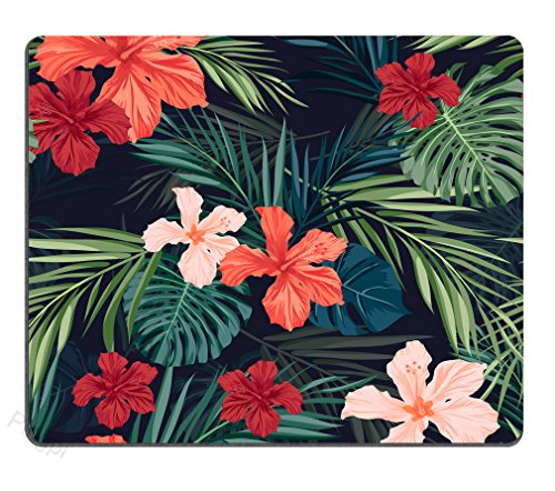 Pretty Mouse Pad Custom,Tropical Plants Flowers in The Palm Trees Banana Leaves Mouse Pad