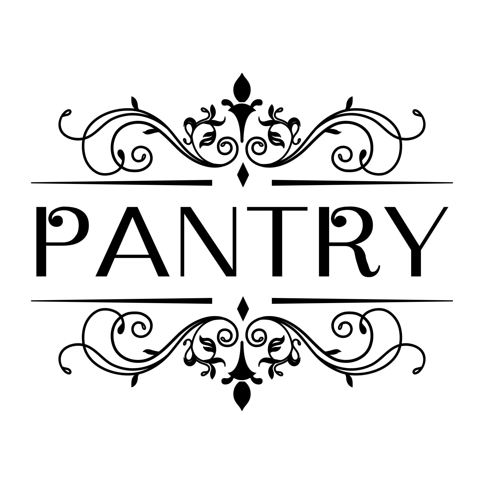 SUPERDANT Pantry Door Sign Wall Stickers Pantry Vinyl Lettering Wall Decal Handwriting Words Wall Art Sticker for Pantry Kitchen Dinning Room Wall Door Decor 32.6x40 cm