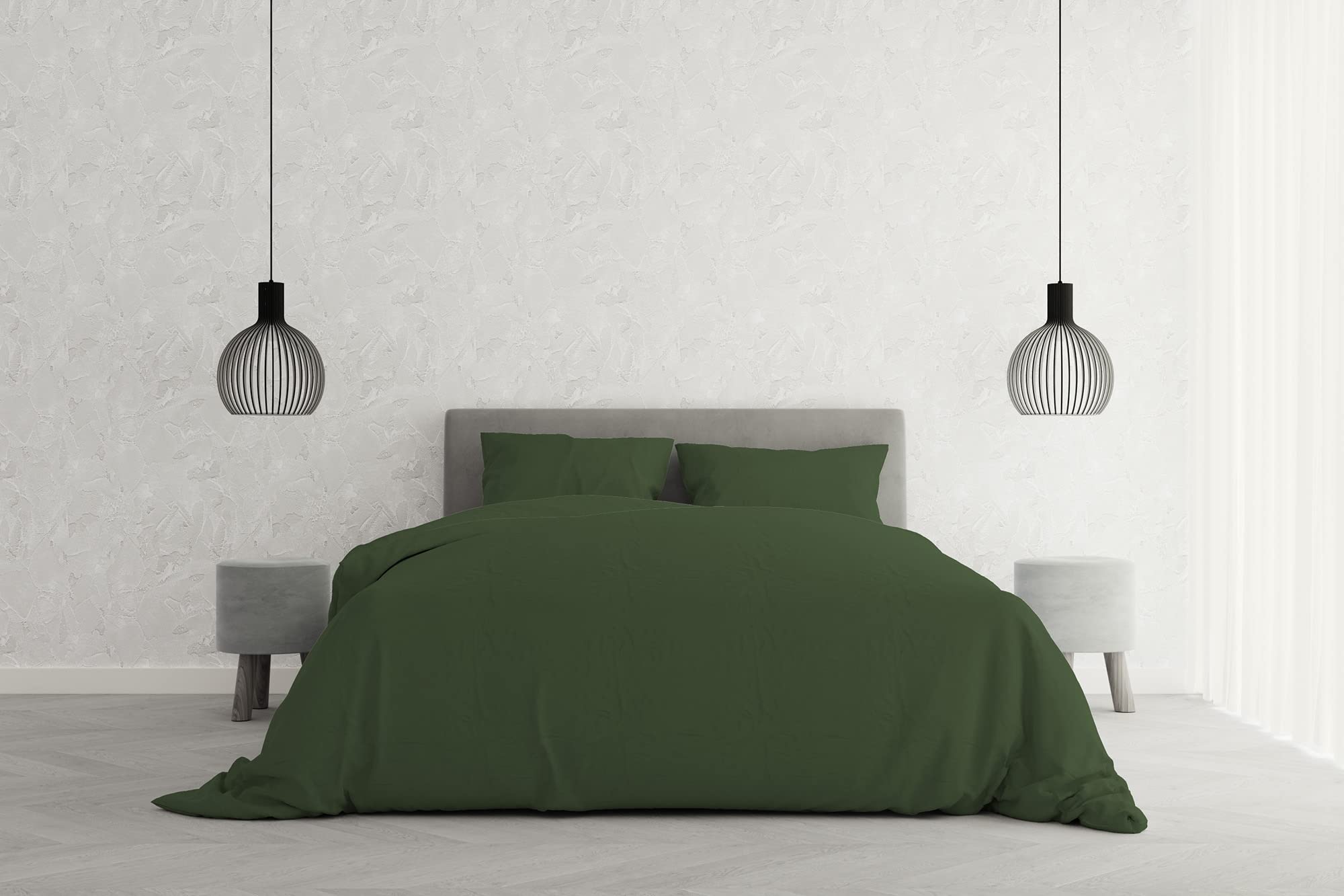 Elegant duvet cover set,dark green,double โ image 1