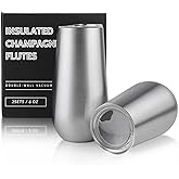 Sivaphe 2Pack Stemless Champagne Flutes Set with Lid Stainless Steel Insulated Vacuum Tumbler Cocktail Cups Reusable Wedding Toasting Method 6 Ounce Blue