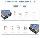 Duttek USB C Female to USB A Female Adapter 3.1 Gen2 10Gbps 3A view 6