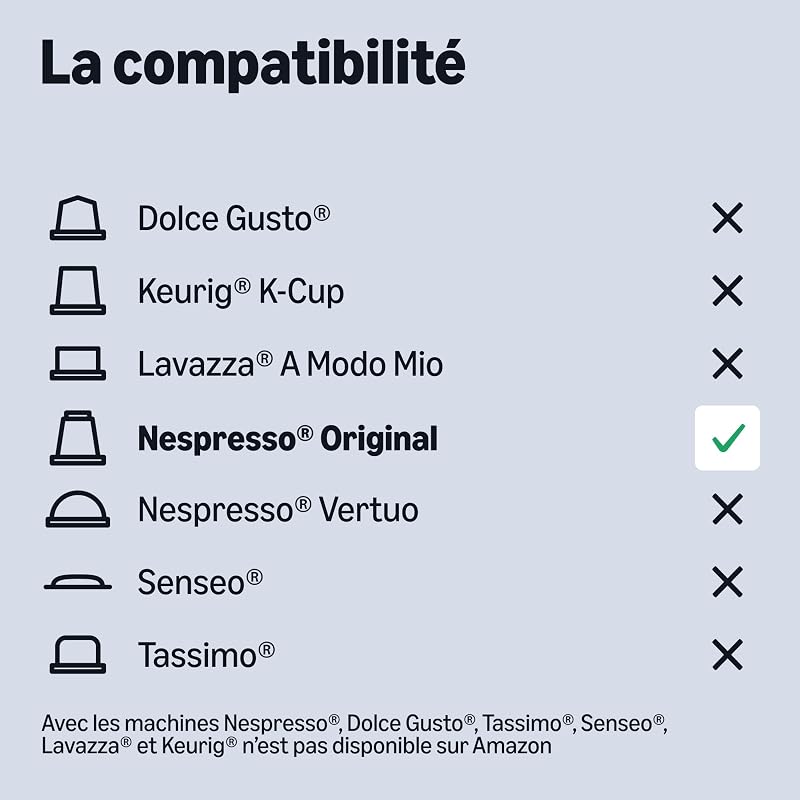 Capsules de café en aluminium Ristretto compatibles avec Nespresso, torréfaction moyennement poussée, 100 Pièces, 5 lot de 20 - Certifié Rainforest Alliance