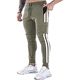 BOOMLEMON Men's Jogger Track Pants Athletic Slim Fit Gym Trousers Workout Training Tapered Sweatpants with Pockets