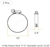 EesTeck 2Pcs 289-311mm Stainless Steel Hose Clamps 304 Duct Clips view 5
