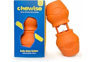 Chewise Bully Stick Holder for Dogs, BPA-Free Safety Dog Chew Holder to Prevent Choking, Fits Various Bully Sticks and Dog Si