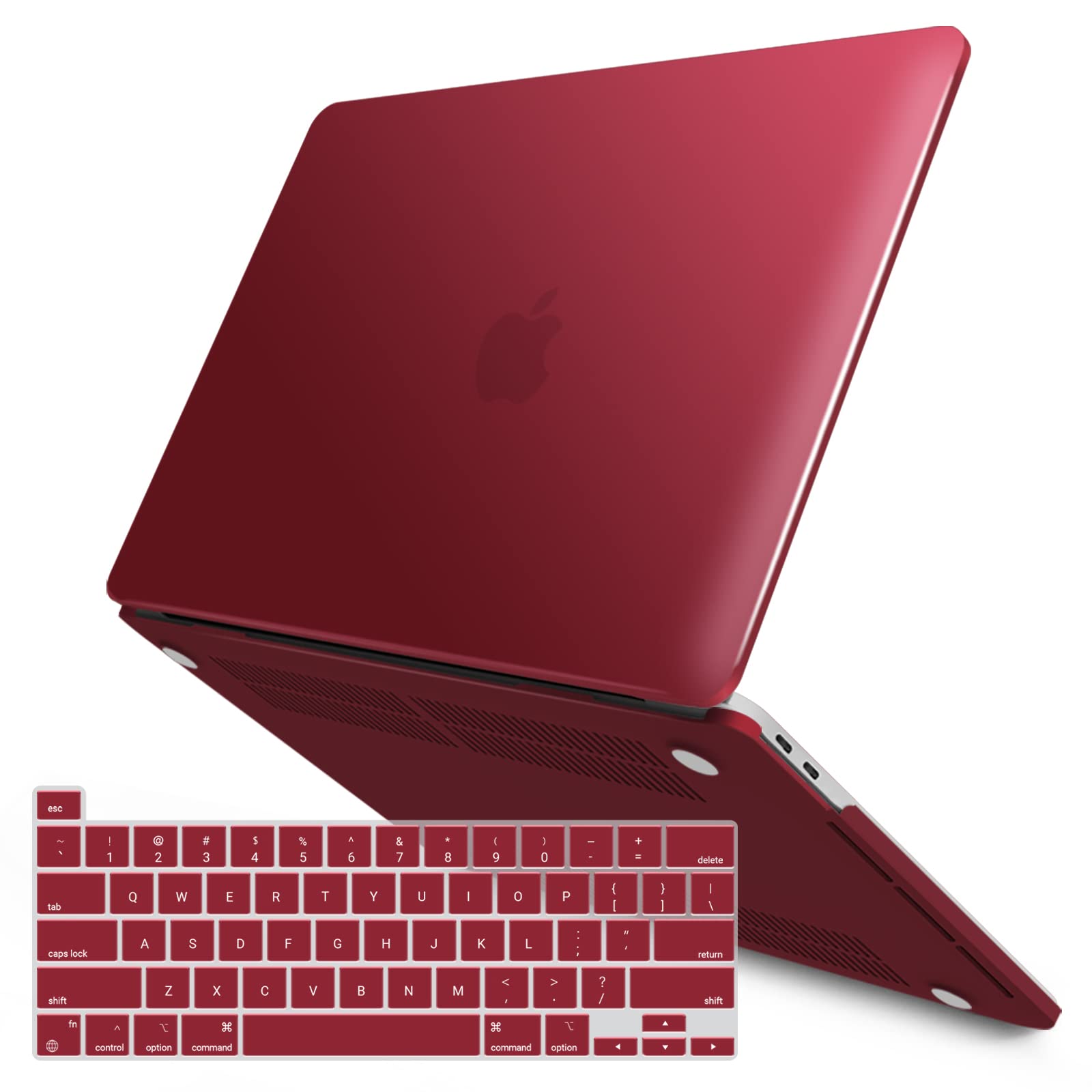 Photo 1 of IBENZER Compatible with 2025 2024 M2 MacBook Pro 13 Inch Case 2025-2016 M1 A2338 A2289 A2251 A2159 A1989 A1706 A1708, Hard Shell Case & Keyboard Cover for Mac Pro 13, Wine Red, T13WR+1C