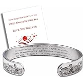 Jojomina Memorial Bracelet for Loss of Loved One Husband Mother Dad Son Daughter Bereavement Sympathy Gift Stainless Steel Inspirational Mantra Cuff Bangle Bracelet