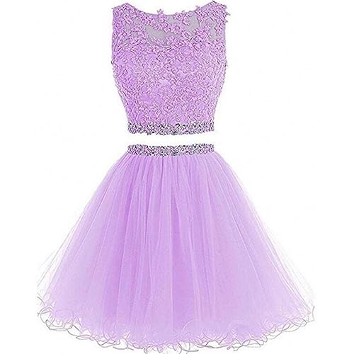 Short Two Piece Lavender Dress