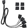 CZQC ARGB Splitter Cable 5V 1 Female to 4 Male 3 Pin Extension Cable for Computer Chassis, CPU Cooler and Fan - 33.5cm/13.19inch