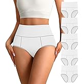 K-CHEONY High Waisted Cotton Underwear for Women Tummy Control Ladies Panties Breathable Full Coverage 5Pack