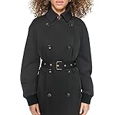 KARL LAGERFELD Women's Long Belted Trench With Bomber Sleeves