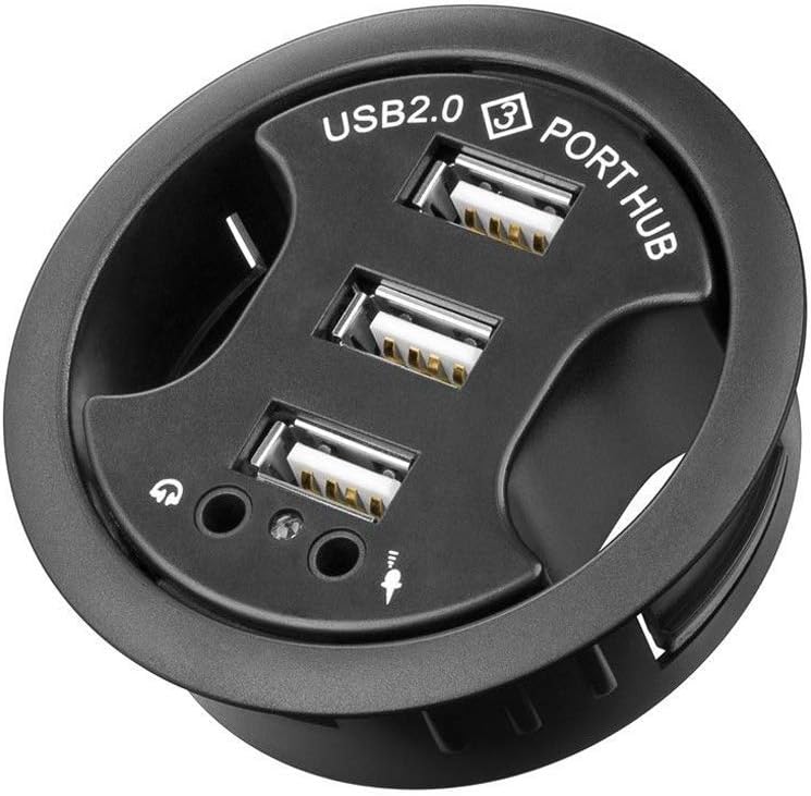 Goobay 93894 3 Port USB 2.0 Hi Speed In-Desk HUB + Audio