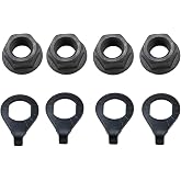 Meuey Lyot 8 Piece 3/8 Inch Bicycle Wheel Axle Nut and Safety Washer Kit | Carbon Steel Build; Flanged Fastening; Retaining Tabs;Versatile Bicycle Fit； for Front and Rear Wheel Repair