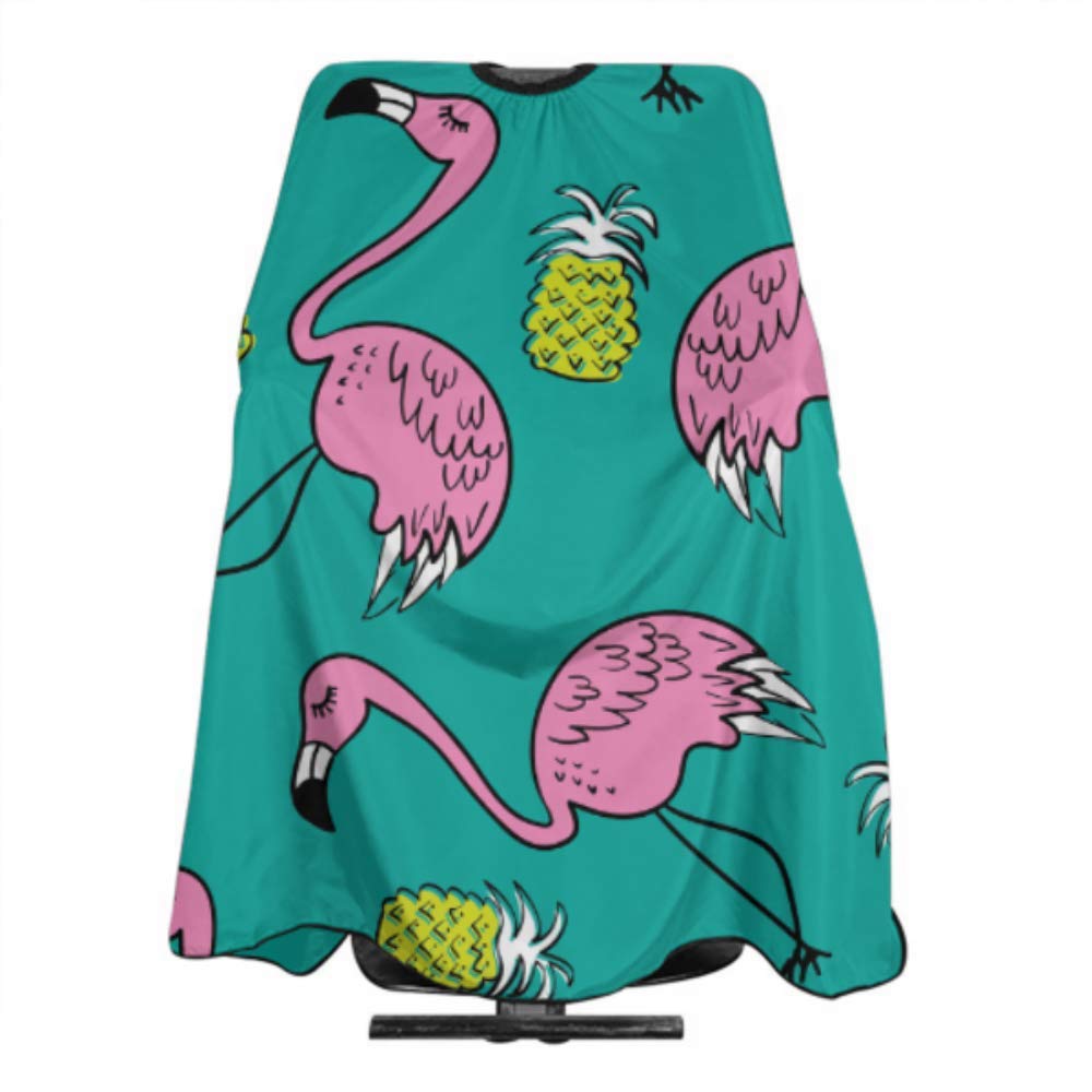 Tropical Flamingos Pineapples Repeating Barber Cape