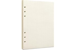 MOZANO A5 Grid Filler Paper, 6-Hole Punched, 100GSM Graph Rule Paper/Quad Rule Filler Paper/Planner Inserts for Planners, Painting, and Bullet Journals,80 Sheets/160 Pages
